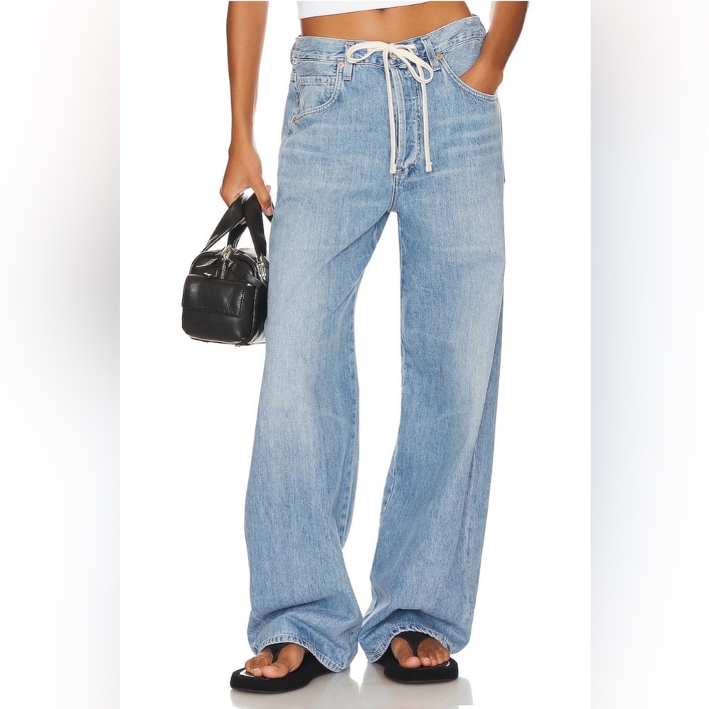 CITIZENS OF HUMANITY BRYNN DRAWSTRING HIGH-RISE WIDE-LEG JEANS